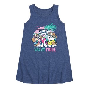Girls' - Paw Patrol - Vacay Mode -Toddler And Youth Girls Short Sleeve Aline Dress Graphic Sleeveless Aline Dress - 1 of 4