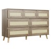 ODK Wood Dressers for Bedroom with 7 Drawers, Wide Modern Chest of Drawers for Living Room, Hallway, Wooden Closet Dressers with Rattan Drawers - 4 of 4