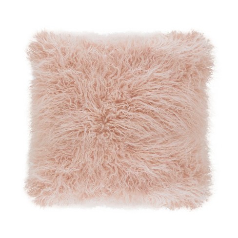 Mongolian fur throw store pillows