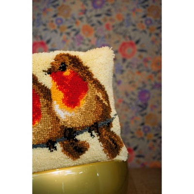 Vervaco Cushion Latch Hook Kit 16"X16"-Robins