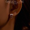Crawler with Chains CZ Flat Back Earrings 16g Cartilage Helix Tragus Lobe Sterling Silver 1 pair by Ginger Lyne - 4 of 4