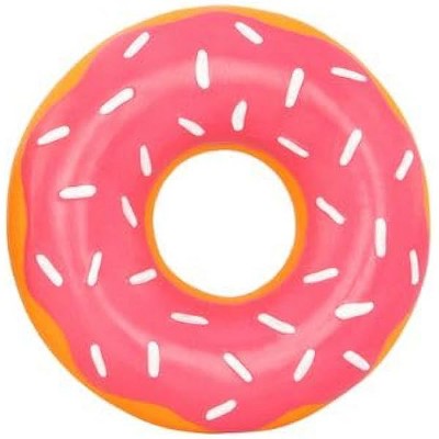 ZippyPaws Latex Donutz - Durable Dog Chew Toy, Latex Rubber Chew Ring Toy for Puppy Teething - Strawberry Donut