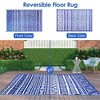 NewHome"4.98x8 FT Reversible Outdoor Rug, Waterproof Mat with Storage Bag for Patio, Picnic, RV, Blue/White"Blue White - 2 of 4