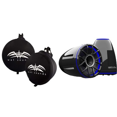 Wet Sounds REV-10-HD-XZ-B REV 10" Black HD Tower Speakers with XZ Grille (NO Clamps/ Mounts) with SUITZ-REV-10-HD Neoprene Protective Covers
