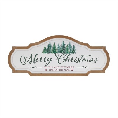 Framed Metal Merry Christmas Sign 27.5"L