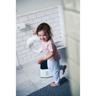 White and Gray Ergonomic Toilet Training Seat