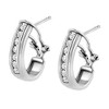 Haus of Brilliance Silver Channel Set 1/2 Cttw Lab Grown Diamond Omega Back Huggy Hoop Earrings - 4 of 4