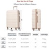 FONTOI Carry On Luggage Sets 4 Piece with 360° Spinner Wheels, Suitcase with Travel Bag, Ivory, 19.6"*12"*29" - 3 of 4