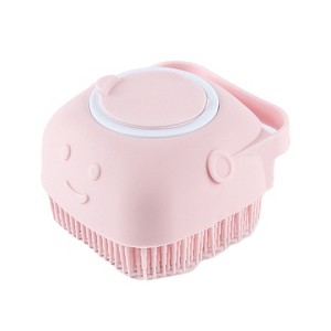 BABYYER Pet Grooming Bath Massage Brush with Soap and Shampoo Dispenser Soft Silicone Bristle for Long Short Haired Dogs Cats Shower - 1 of 4