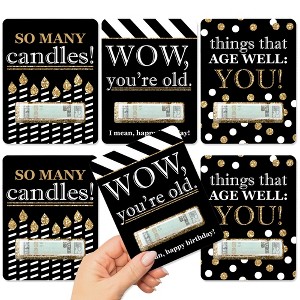 Big Dot of Happiness Adult Happy Birthday - Gold - DIY Assorted Birthday Cash Holder Gift - Funny Money Cards - Set of 6 - 1 of 4