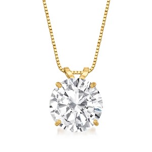 Ross-Simons 4.00 Carat CZ Solitaire Necklace in 14kt Yellow Gold - 1 of 3