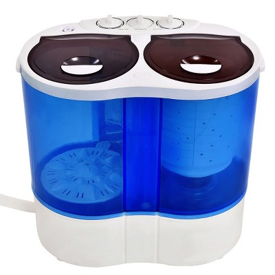 Costway Portable Mini Washing Machine Compact Twin Tub 15.4lbs Washer Spin Spinner