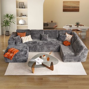 HOMLUX U-Shape Modular Sectional Sofa Couch, 27" Deep Seat Modern Minimalist Couches for Living Room, Style 6 - 1 of 4