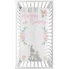 Sweet Jojo Designs Girl Photo Op Fitted Crib Sheet Bunny Floral Pink and Grey - 2 of 4