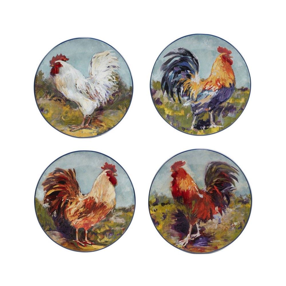 Photos - Other kitchen utensils Certified International Set of 4 Rooster Meadow Salad Plates  