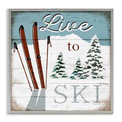 Stupell Industries Live To Ski Rustic Snow Sports, 24" x 24"