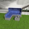 ONWITH 6 Pieces Patio Furniture Sets, Outdoor Rattan Daybed with Retractable Canopy - 2 of 4