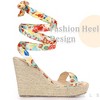Perphy Women's Platform Floral Printed Open Toe Espadrille Wedge Sandals - 4 of 4