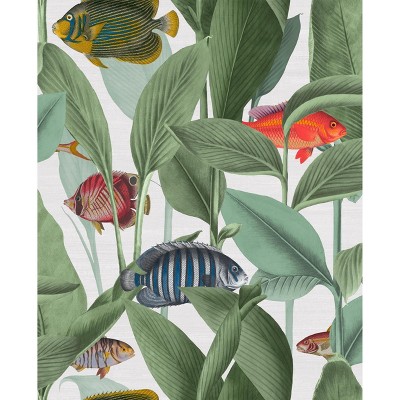 Aquarium Lush Green Tropical Paste the Wall Wallpaper