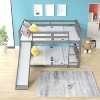 KWPZQEB Twin over Twin Bunk Beds with Slide and Ladder, Wooden Twin Size Loft Bed with Safety Guardrail - 2 of 4