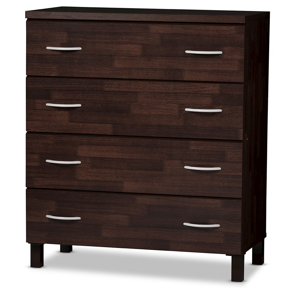 Photos - Dresser / Chests of Drawers Mayson Modern and Contemporary Wood 4 Drawer Storage Chest Oak Brown Finis