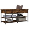 vidaXL Shoe Bench Smoked Oak 39.4 in.x16.7 in.x19.7 in. Engineered Wood - 4 of 4