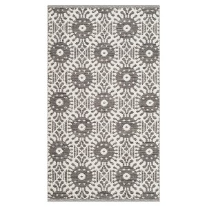 Charcoal/Ivory Geometric Woven Accent Rug 3