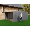 11x13ft Outdoor Metal Storage Shed with Firewood Storage, Punched Vents and Apex Roof for Garden and Backyard - Coolbibila - 3 of 4