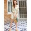 Allegra K Women's Ruffle Elastic Waist Puff Sleeve A-Line Floral Dress - 3 of 4