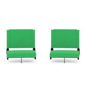Flash Furniture Set of 2 Grandstand Comfort Seats by Flash - 500 lb. Rated Lightweight Stadium Chair with Handle & Ultra-Padded Seat - 1 of 4