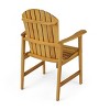 Set of 2 Outdoor Acacia Wood Adirondack Dining Chairs,Weather Resistant Adirondack Patio Chairs,Adirondack Chairs for Backyard Garden-Coolbibila - 3 of 4