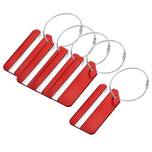 Unique Bargains Aluminium Lightweight Backpack Identifier Card Travel Luggage Tag 5 Pcs - 1 of 3