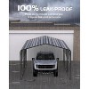 13' x 16' x 10' heavy-duty metal carport with 27-gauge steel roof and 18-gauge frame; ideal for cars, boats, trucks, and tractors; weighs 460 lbs. - 4 of 4