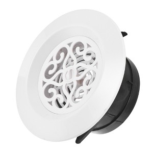 Unique Bargains Bathroom Home Office Pattern Screen Grille Cover Louver Round Air Vent - 1 of 3