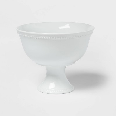 80oz Porcelain Beaded Footed Serving Bowl White  - Threshold™