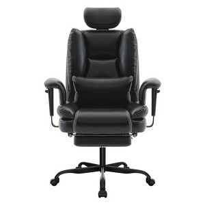 Evita Office Chair PU Leather Computer Chair with Lumbar Support and High Backrest - 1 of 4