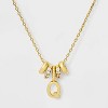 14K Gold Dipped Cubic Zirconia Rondelle Initial Necklace - A New Day™ Gold - 2 of 4