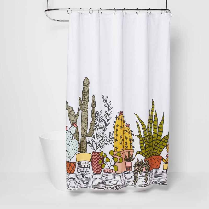 Plants Print Shower Curtain Green - Room Essentials&#8482;, 1 of 11