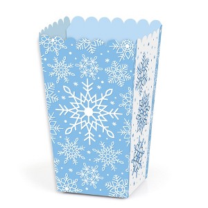 Big Dot of Happiness Blue Snowflakes - Winter Holiday Party Favor Popcorn Treat Boxes - Set of 12 - 1 of 4