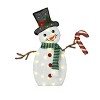 Wovenbyrd Holiday Time Set of 2 Light-Up Snowman Couple with Heart-Shaped Candy Cane Family Christmas Decoration, - 3 of 4