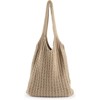 FATMOON Handmade Crochet Shoulder Bag for Women, Foldable and Lightweight Polyester Tote, Stylish & Practical Travel Purse - 2 of 4
