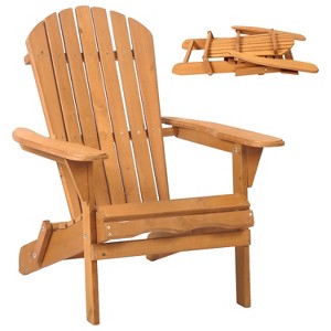 BestMassage Folding Adirondack Chair Wooden Lounger Chair Patio Chair - 1 of 4
