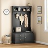MAYEERTY White 71" 6-in-1 Farmhouse Hall Tree with Shoe Storage, 7 Hooks & Mudroom Bench for Entryway - 3 of 4