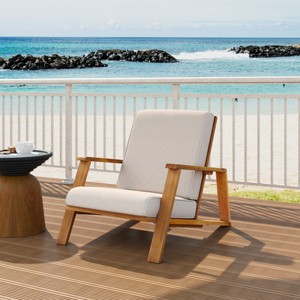 Adirondack Acacia Wood Outdoor Club Chair with Cushions, Modern Lounge Chair for Patio or Backyard-3irtyhousy - 1 of 4