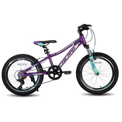 HILAND Boys Girls Mountain Bike for Kids, 7 Speeds Kids MTB Bicycle, 20 inch