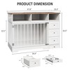 48 Inch Large Dog Crate Furniture, Farmhouse Dog Kennel with Dog Bowl, 3 Drawers, 3 Open Drawers, Heavy Duty Dog Crate Table - 2 of 4
