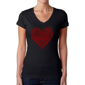 LA Pop Art Love Yourself - Women's Word Art V-Neck T-Shirt - 1 of 4