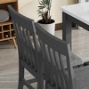 5-Piece Rustic Farmhouse Dining Table Set Dining Set with Counter Bar Height Dining Table, 2 Dining Chairs and 2 Stools, Gray/White-ModernLuxe - 4 of 4
