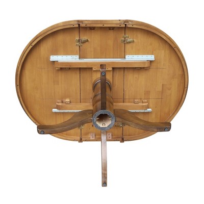 Pecan Round Extendable Wood Counter Height Table