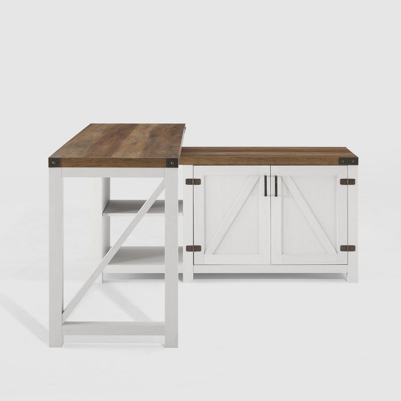 Farmhouse Rustic L Shaped Desk with Storage - Saracina Home, 5 of 20